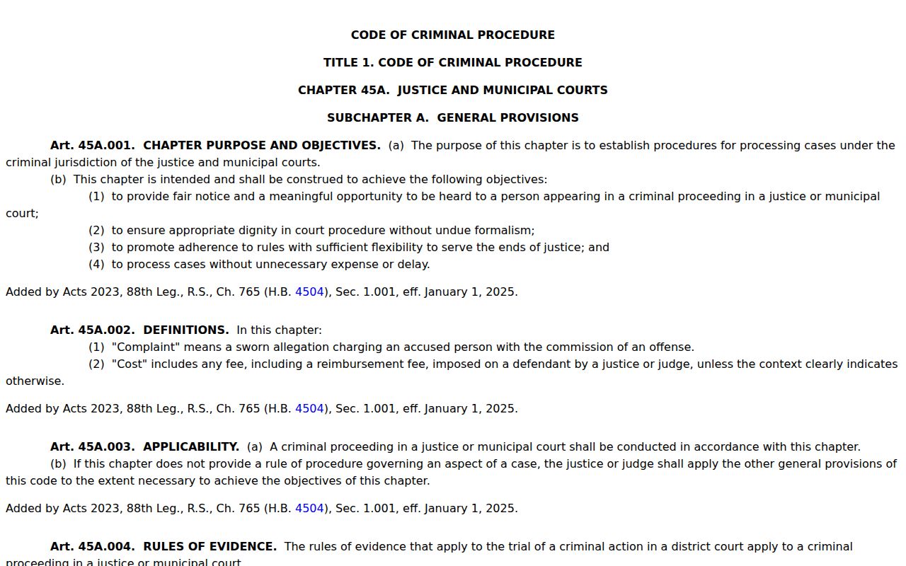 Presidio County bench warrants: Texas justice and municipal court process under Chapter 45A